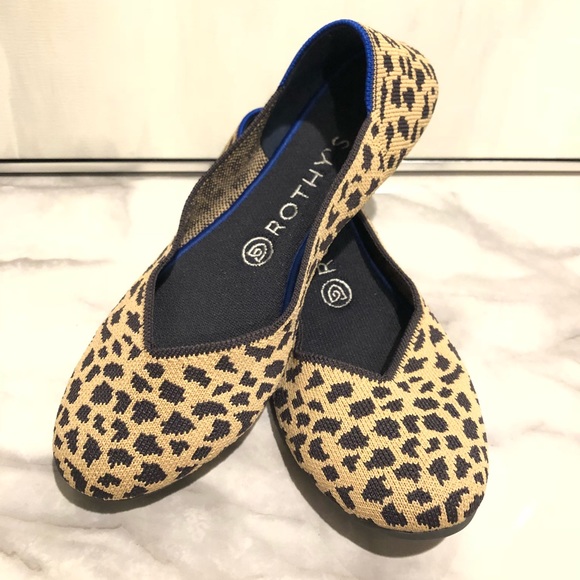 leopard round toe flats